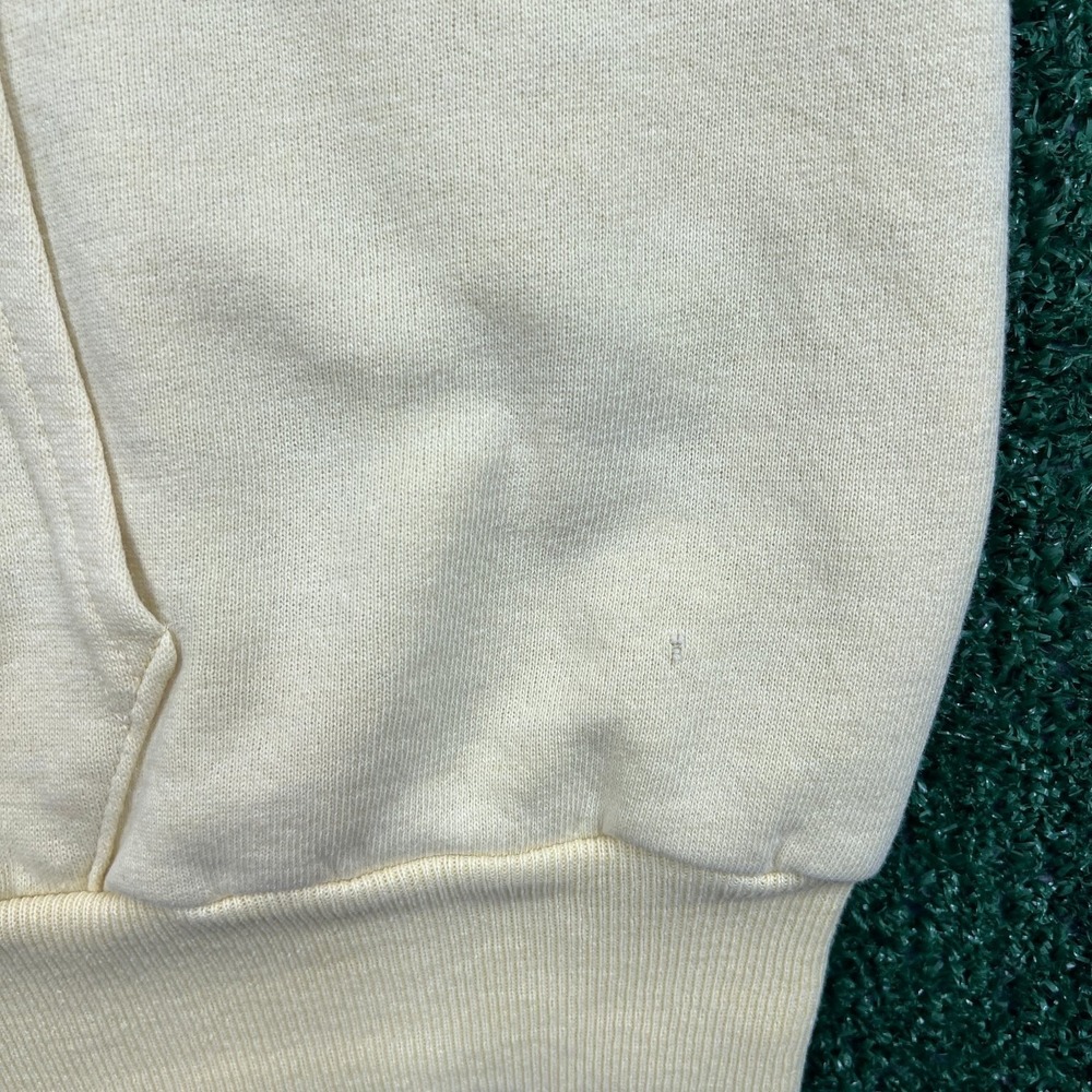 True Vintage Pale Yellow Blank Raglan Cut 50/50 Hoodie Men's Large 20.5x23.5 60s - Picture 5 of 11